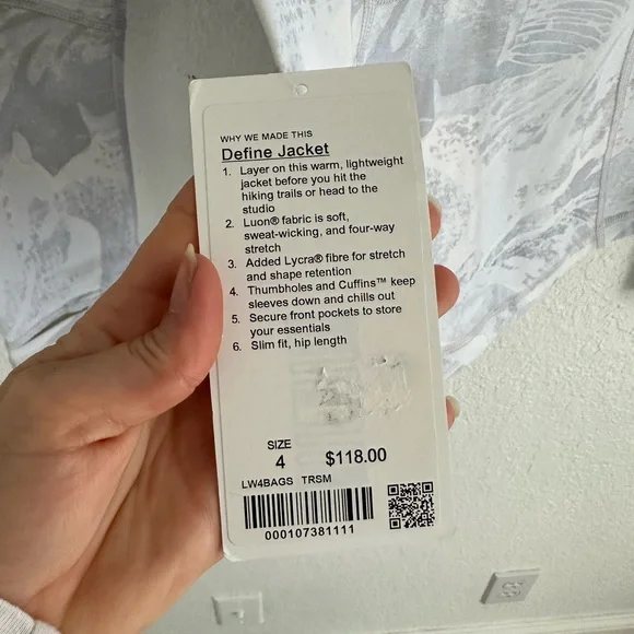 Lululemon Define Jacket, size 4, new with tags - Picture 5 of 7